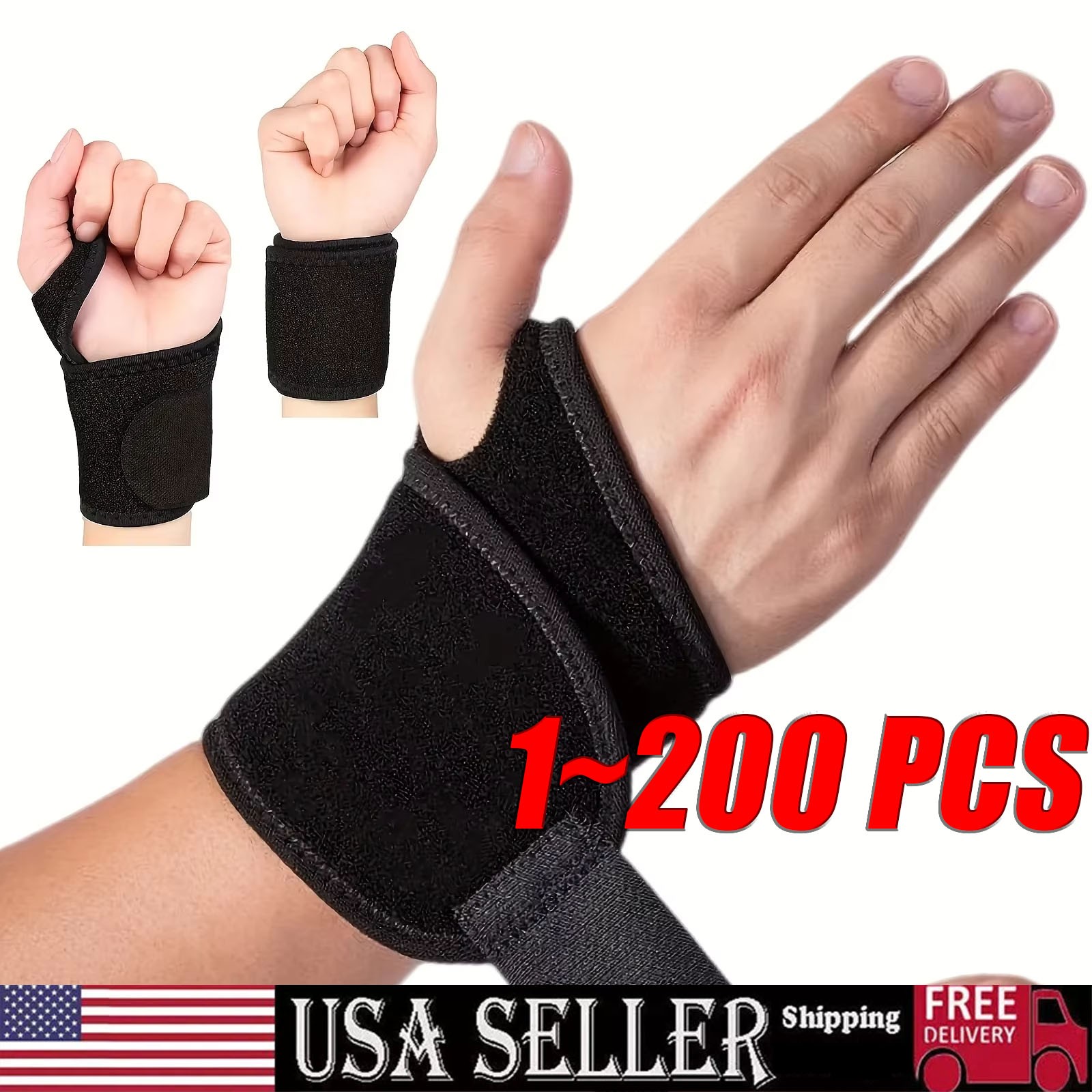 Wrist Brace Sports Band Wrap Adjustable Support Gym Strap Carpal Tunnel Bandage