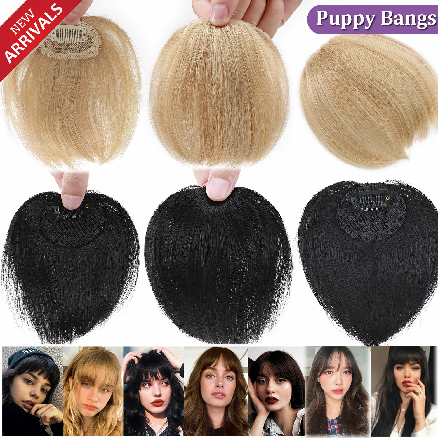 THICK/Thin Remy Hair Bangs 100% Human Hair Extensions Clip In on Front Hairpiece
