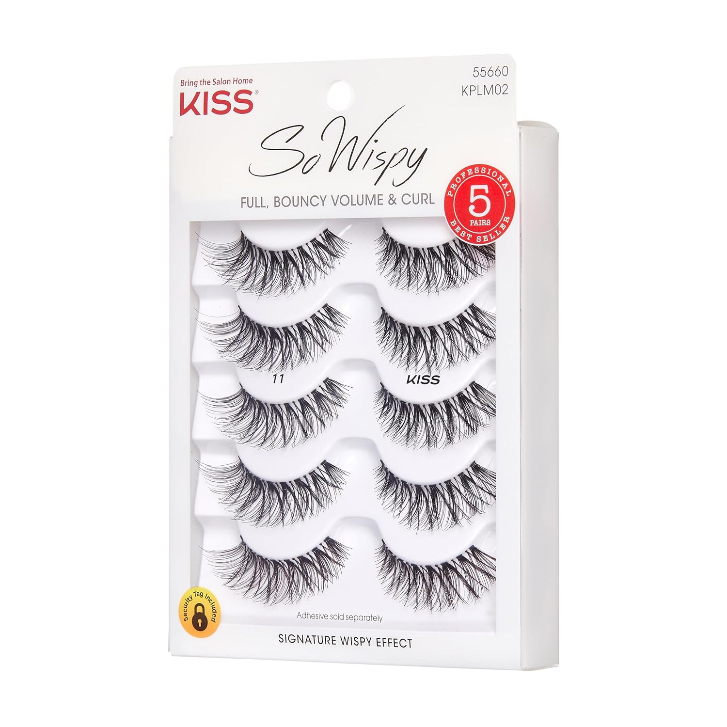 So Wispy, False Eyelashes, ‘Style #11’, 12mm, Includes 5 Pairs Of Lashes, Easy t