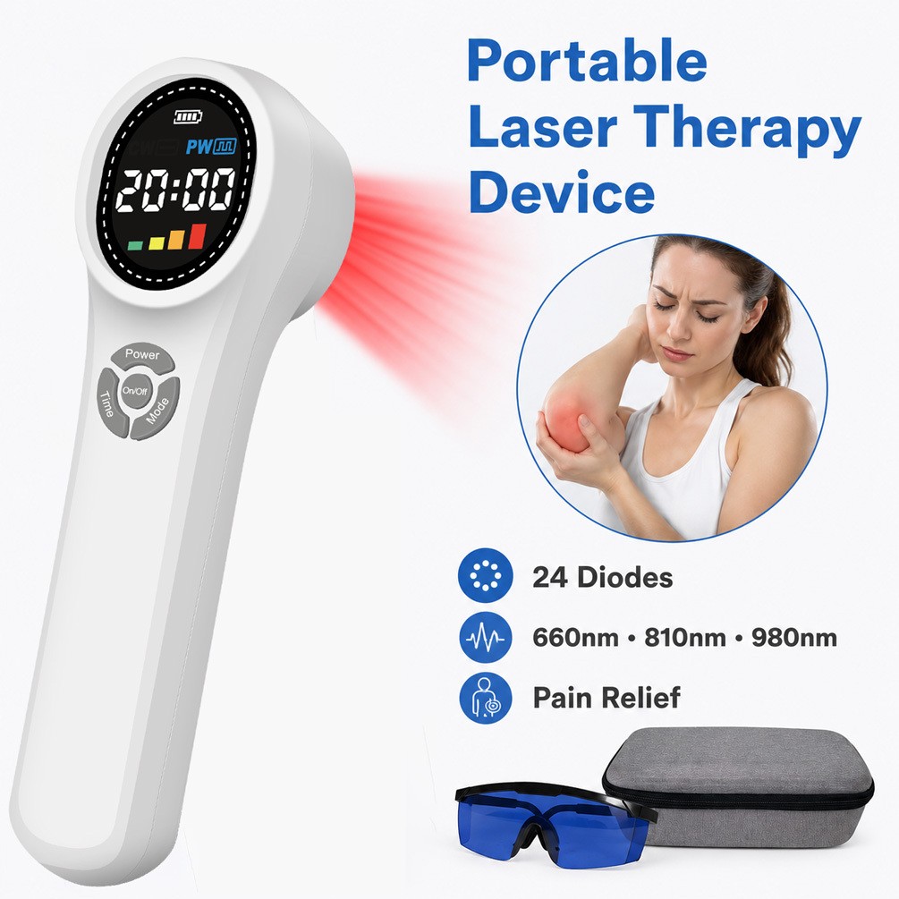 Handheld Cold Laser Therapy Device for Pain Relief Tennis Elbow 1760mW 24 Diodes