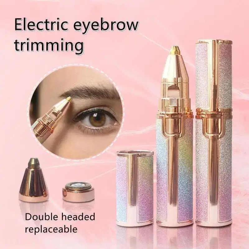 2 in 1 Electric Epilator Eyebrow Trimmer USB Rechargeable Facial Hair Remover