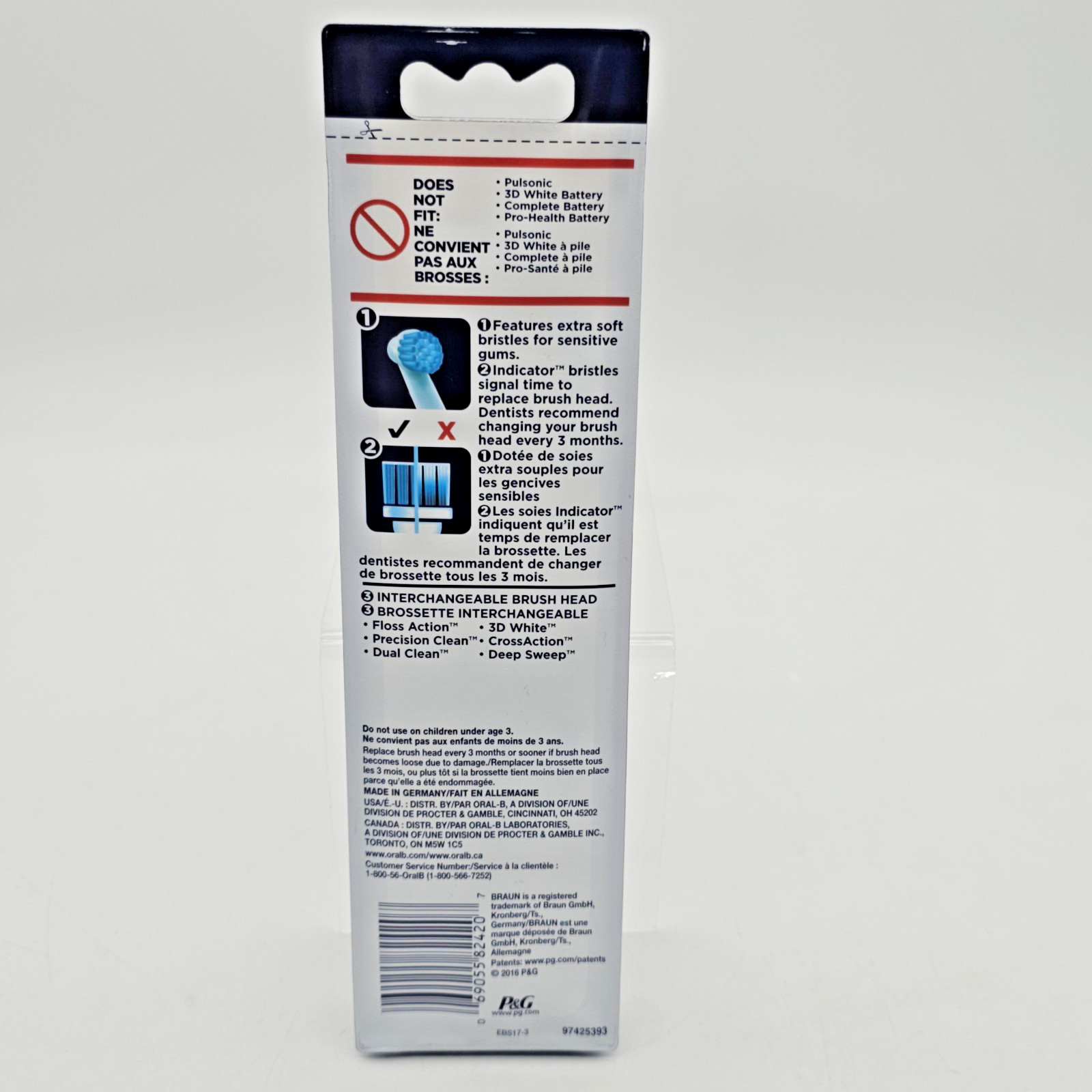 Oral-B Sensitive Gum Care Electric Toothbrush Heads Extra Soft Bristles 3-Pack