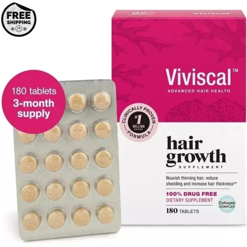 New Viviscal Hair Growth Supplement for Women 180 Tablets – 3 Month Supply