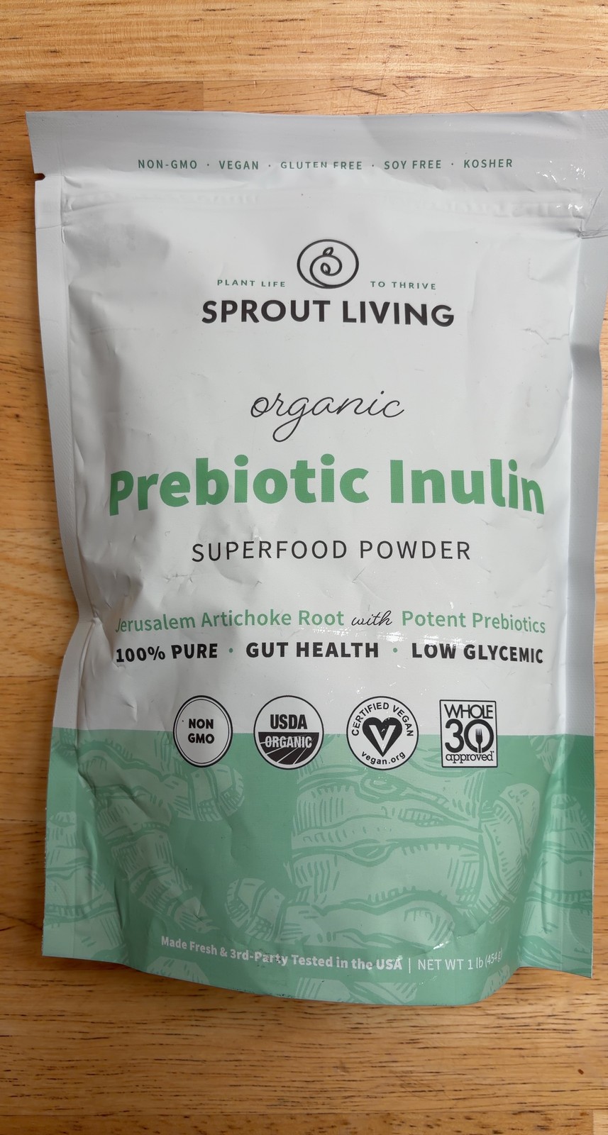 Sprout Living Organic Prebiotic Inulin Superfood Powder 1 lb Exp Dec-2026