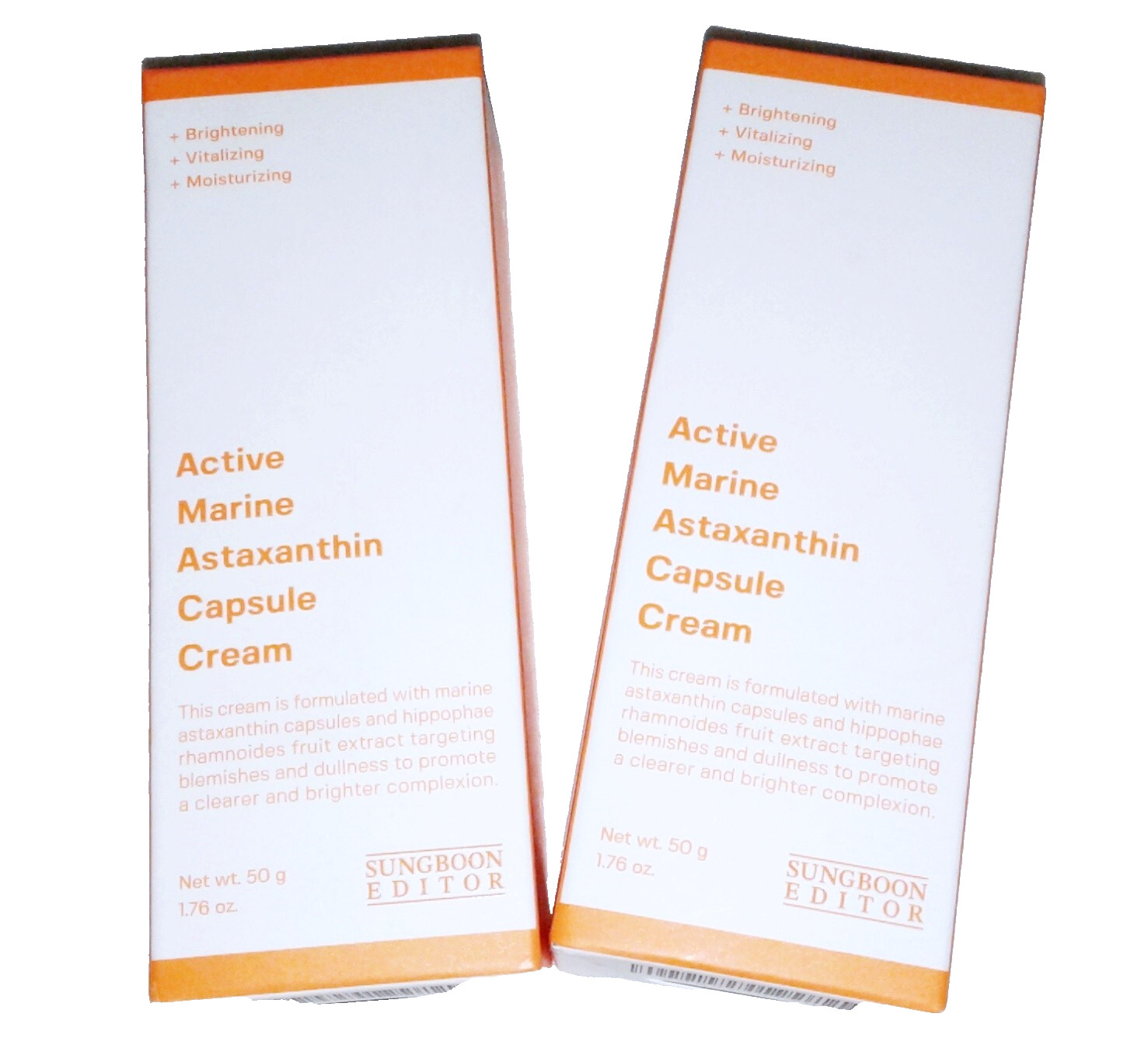 Rare New Lot 2 Sungboon Editor Active Marine Astaxanthin Capsule Cream 1.76 oz