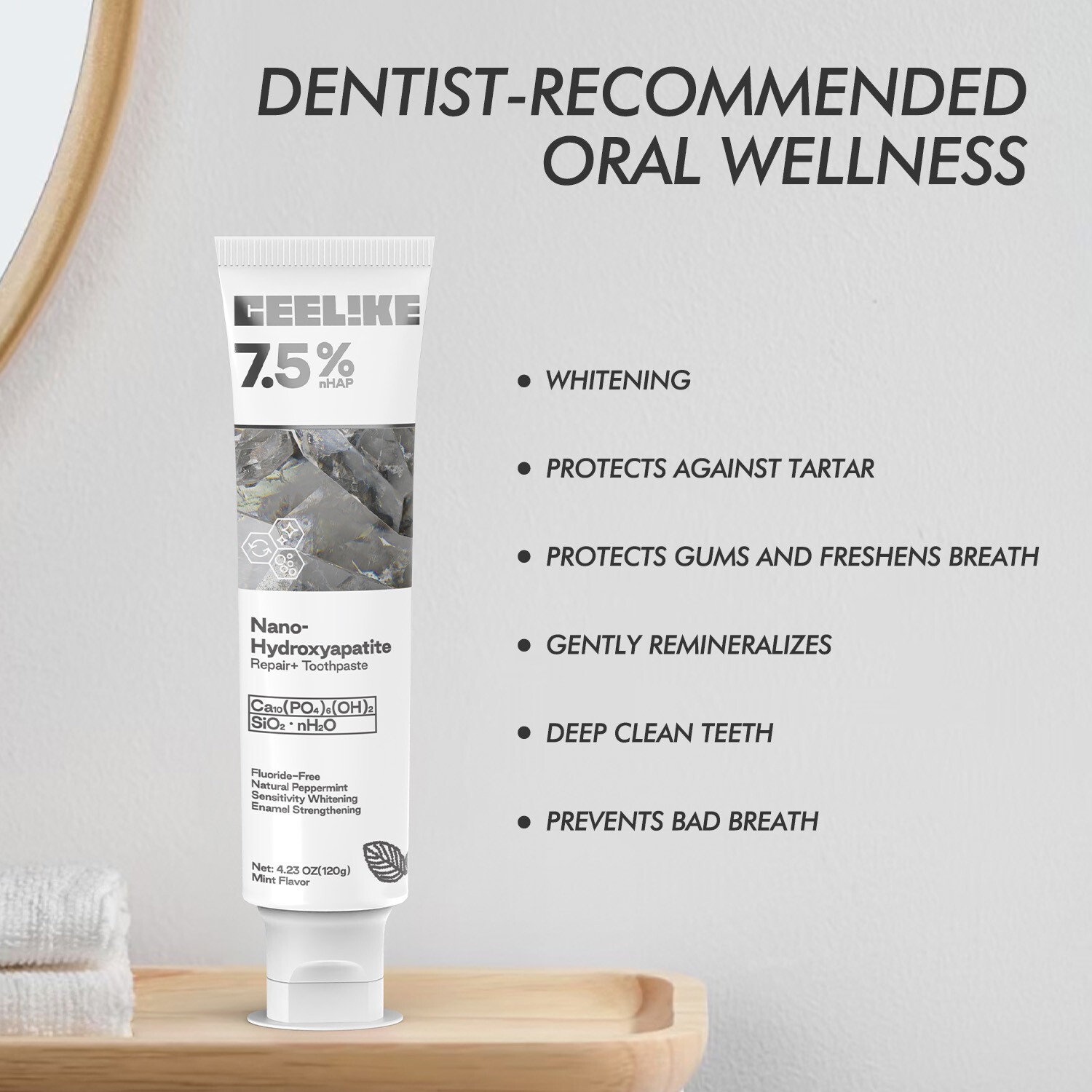 CEELIKE 7.5% Nano Hydroxyapatite Toothpaste – 2 x 4.23 oz