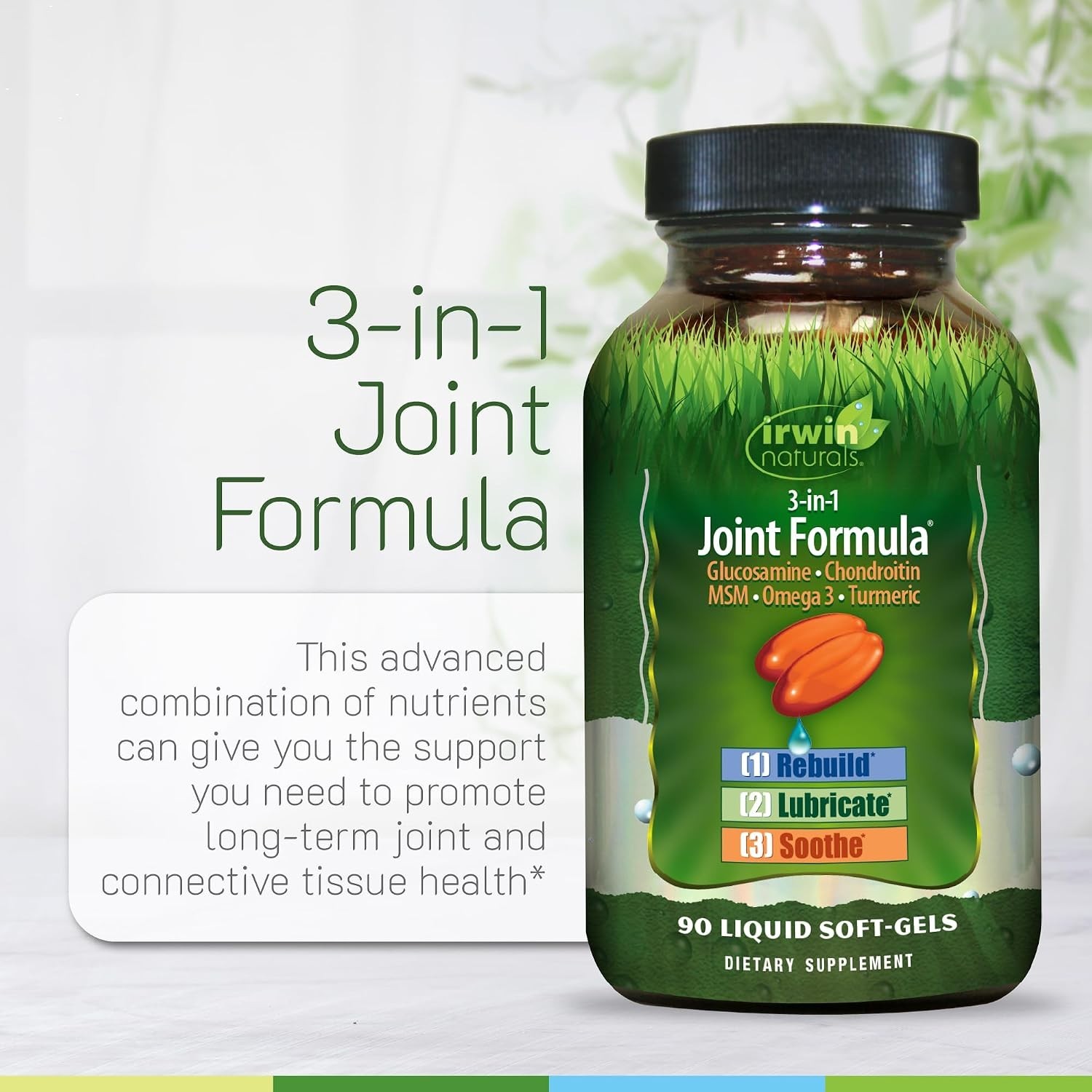 Natural Joint Formula with Glucosamine & Omega-3 – 90 Fast-Acting Soft-Gels