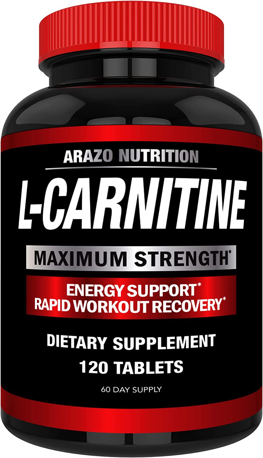 Arazo Nutrition Super Strength L-Carnitine 1000Mg Servings plus Calcium for Boos
