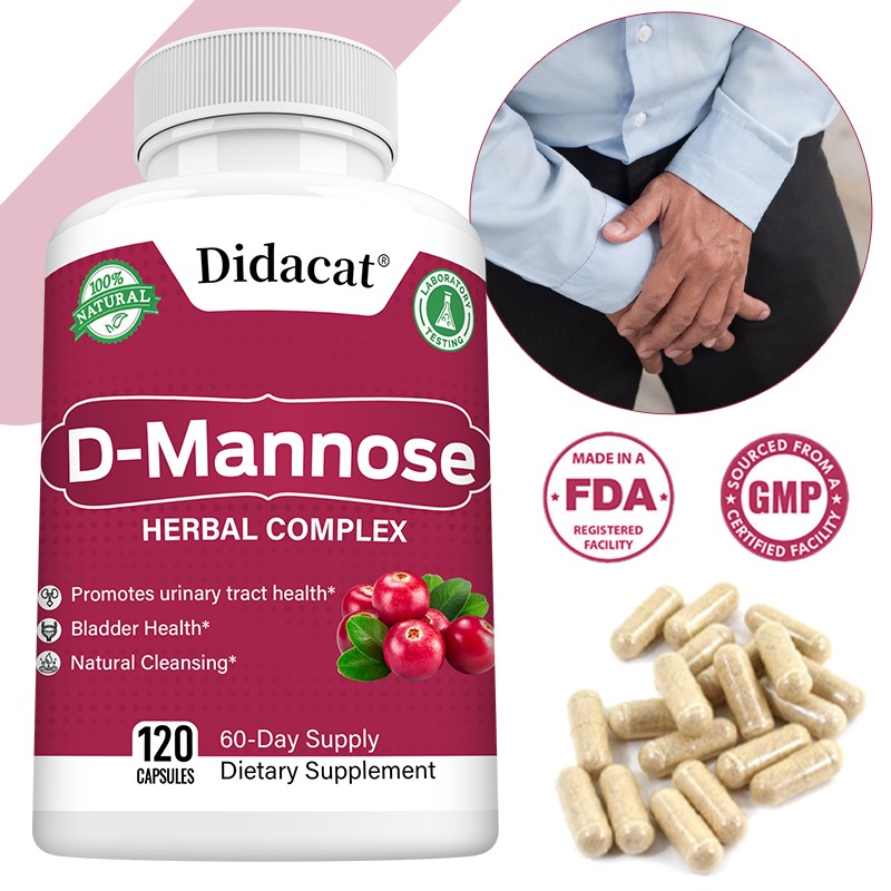 D Mannose Supplements Urinary Tract Cleanse Promotes Bladder Health 120 Capsules