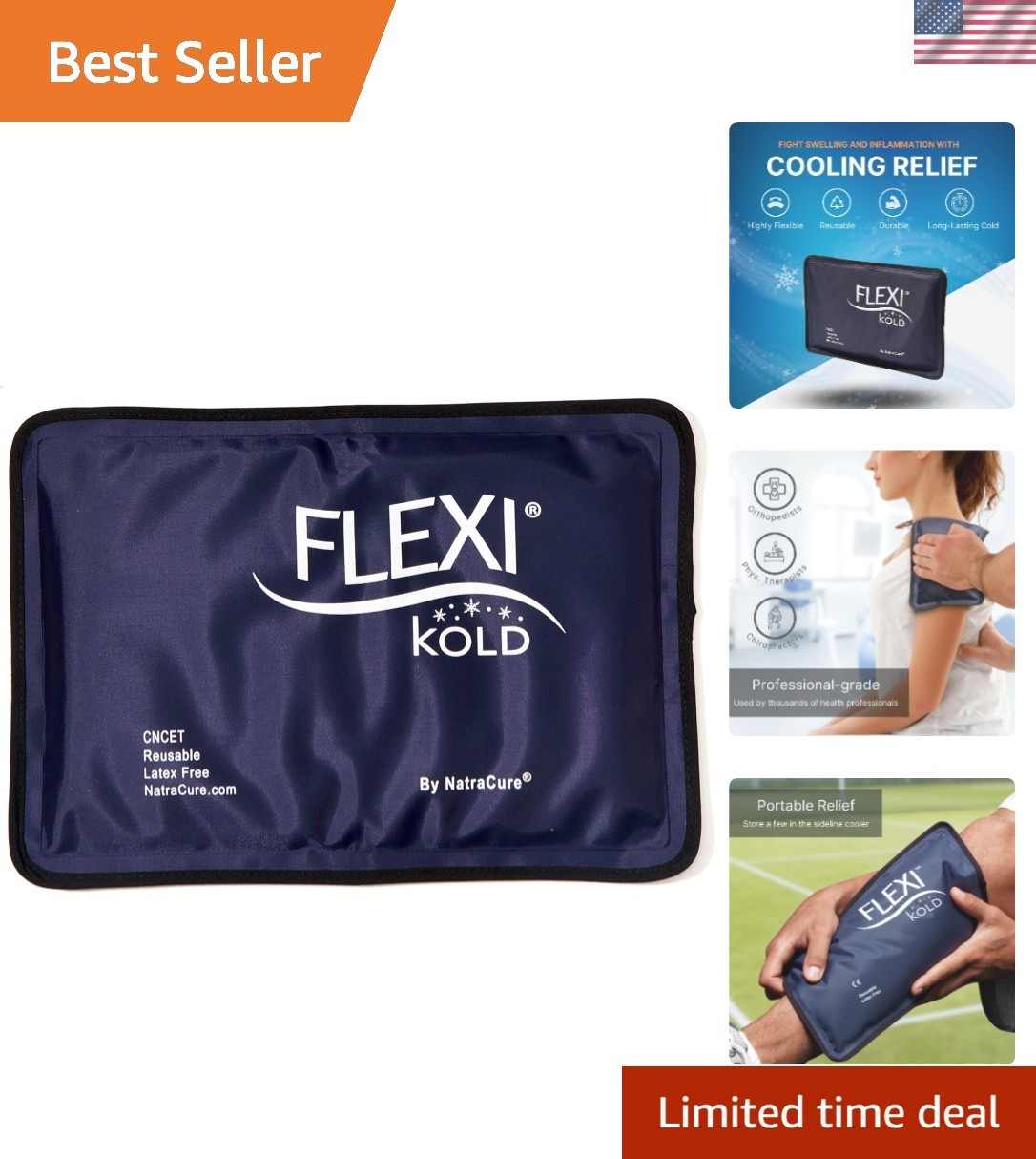 Durable Reusable Ice Pack for Injuries – Flexible Cold Compress 7.5” x 11.5”