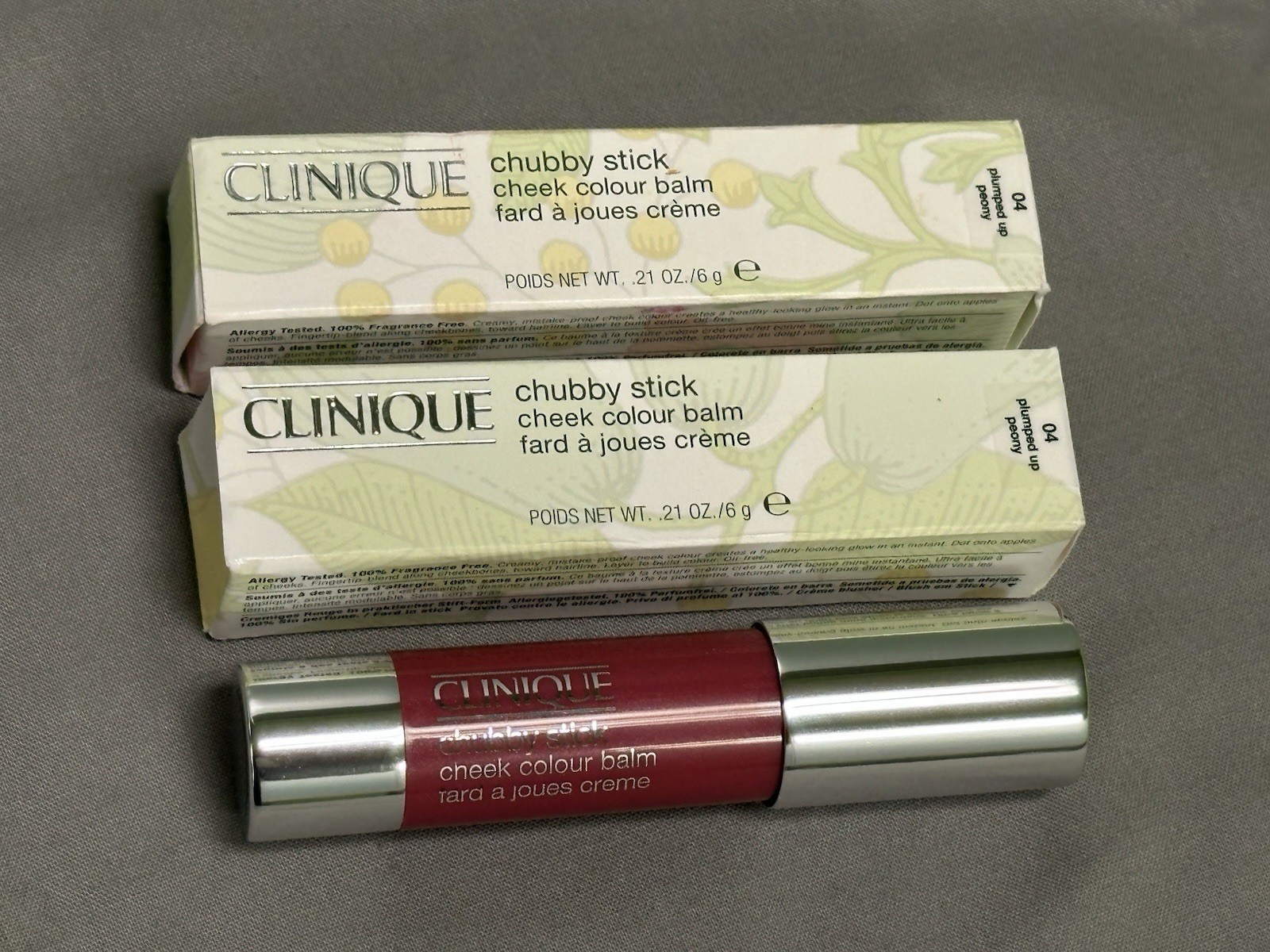 CLINIQUE Chubby Stick Cheek Color Balm 04 Plumped up Peony 0.21 oz/6g~Full Size