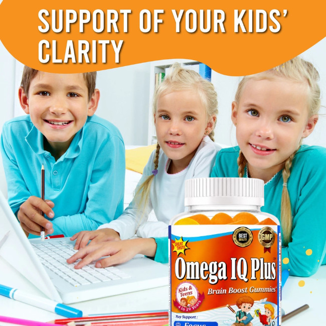 Max Focus Basic Kids Brain Supplement Omega 3 6 9, Focus Vitamins for Kids