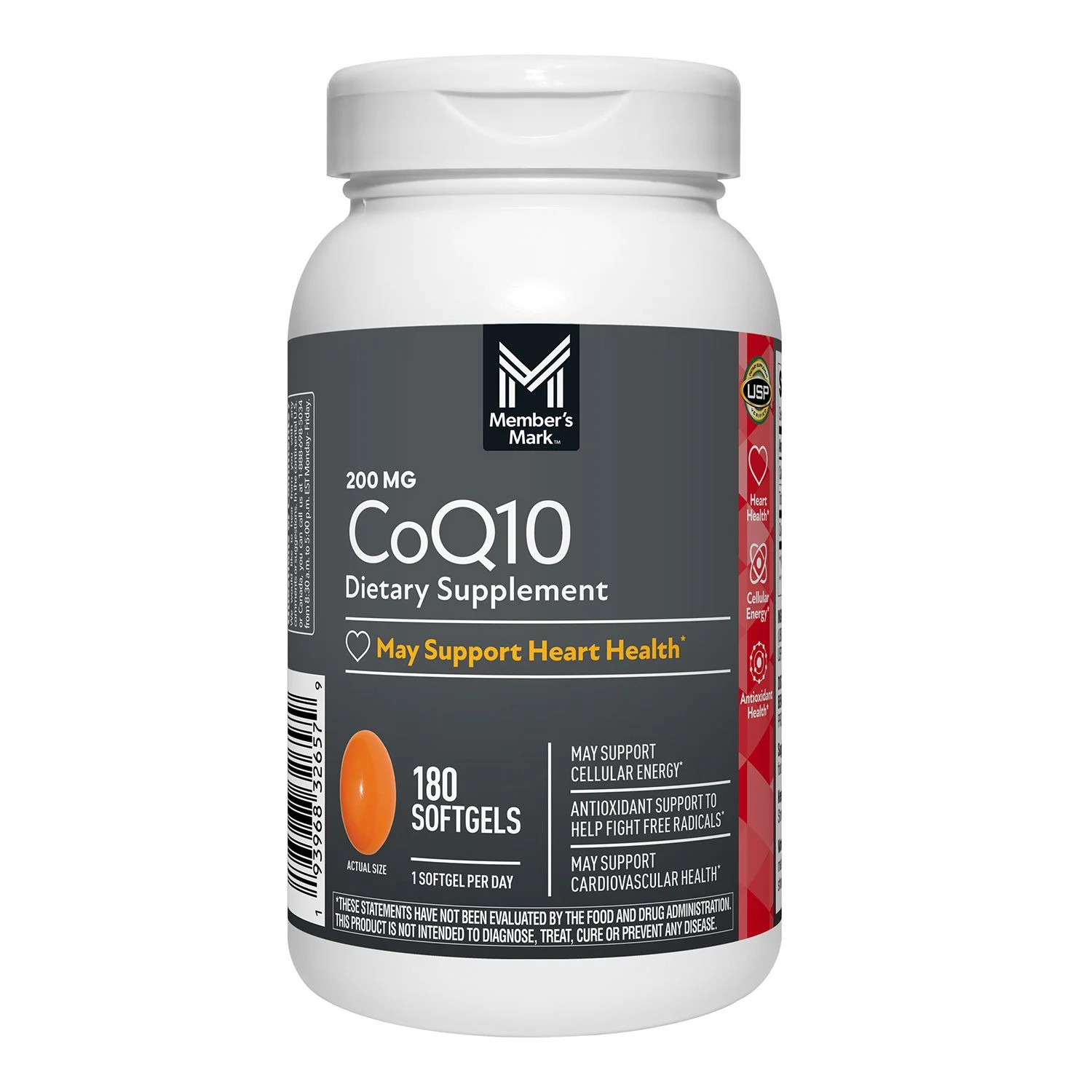 Member’s Mark CoQ10 Softgels 200 mg, 180 count — Supports Heart Health