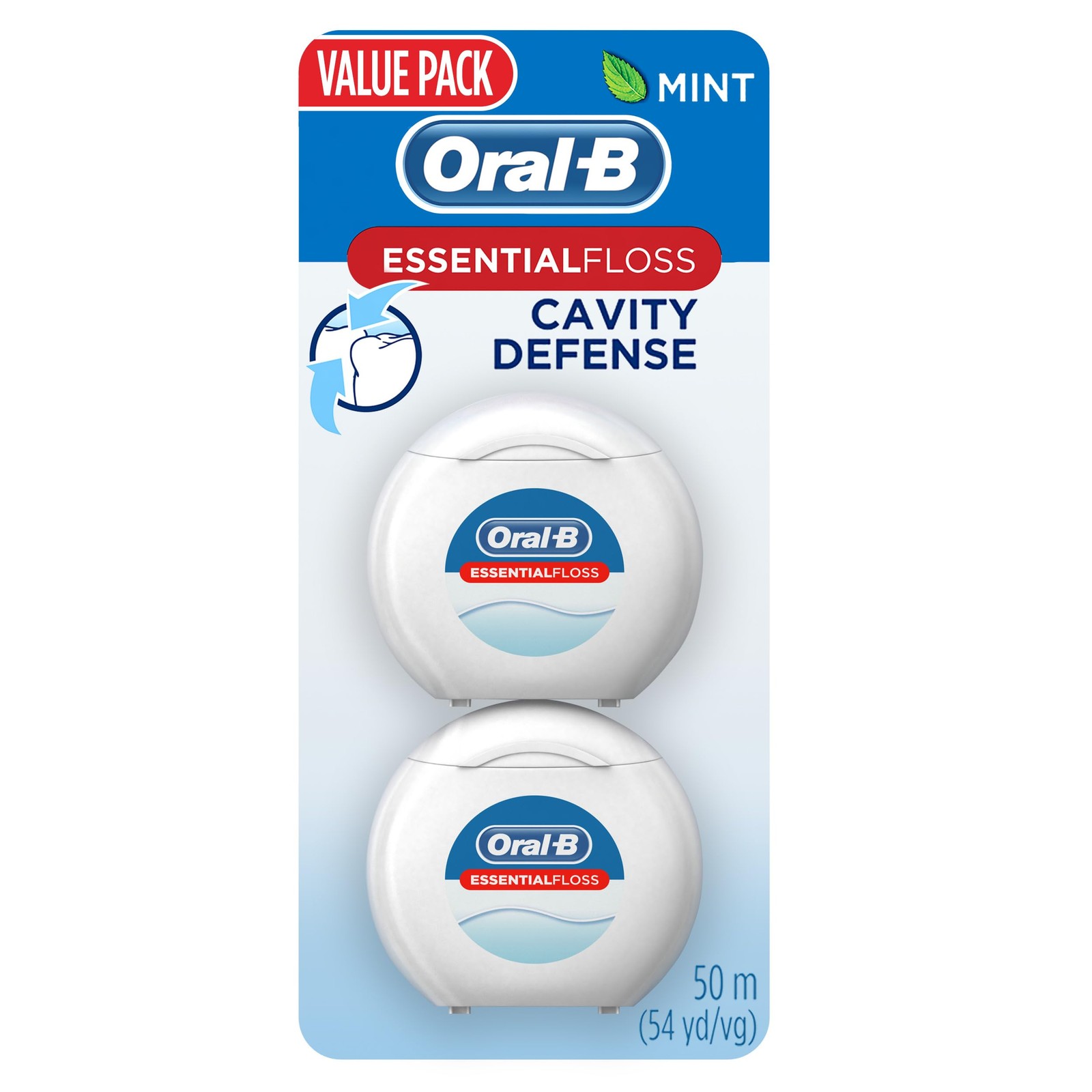 Oral-B Essential Dental Floss, Cavity Defense, 1 Foot (Pack of 1), White