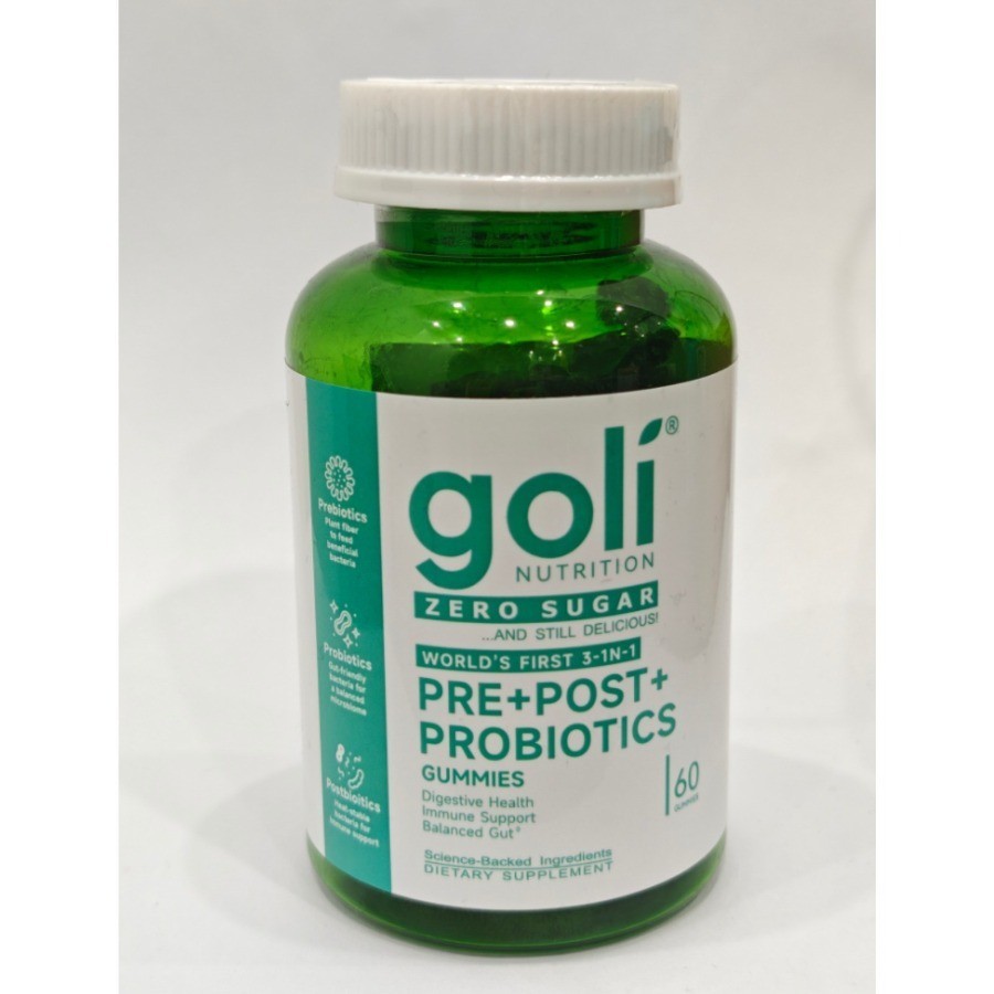3 Pack Goli Zero Sugar 3-in-1 PRE+POST+Probiotics Gummies 60 Count++*