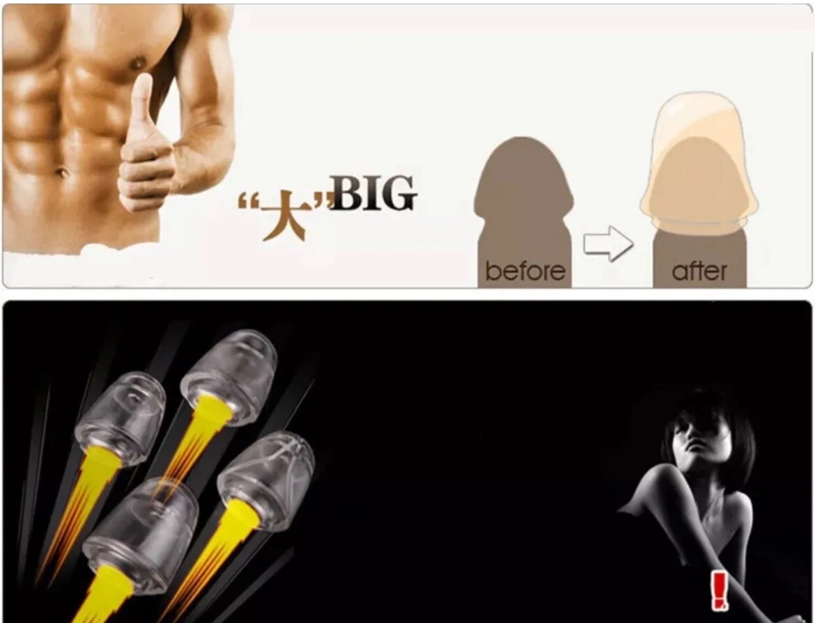 2 SIZE of Male Penis Special Condom Delay Extension Glans Sleeve random color?
