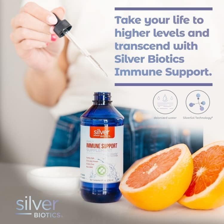 Silver Biotics Colloidal Nano SilverSol 10 PPM Immune Support Bio-Hackin 32 Fl