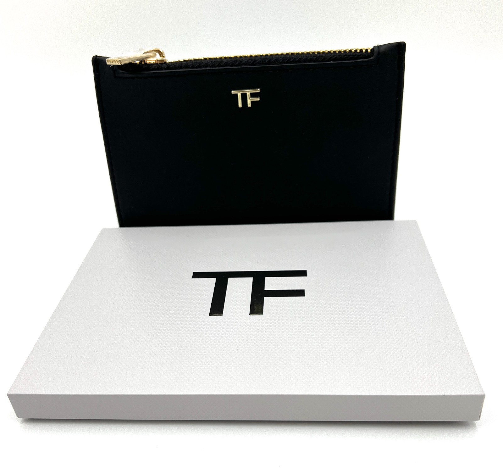 Tom Ford Beauty Faux Leather Small Pouch / Cardholder Makeup Bag ~ Black