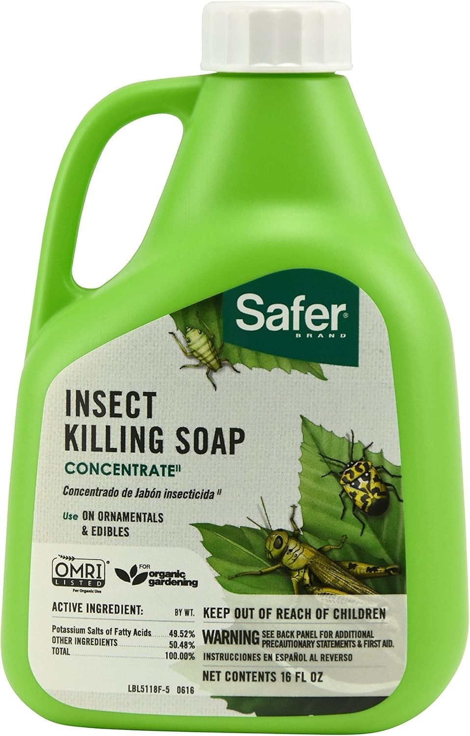 OMRI Listed Insecticidal Soap Concentrate – 16oz Organic Pest Control for Plants