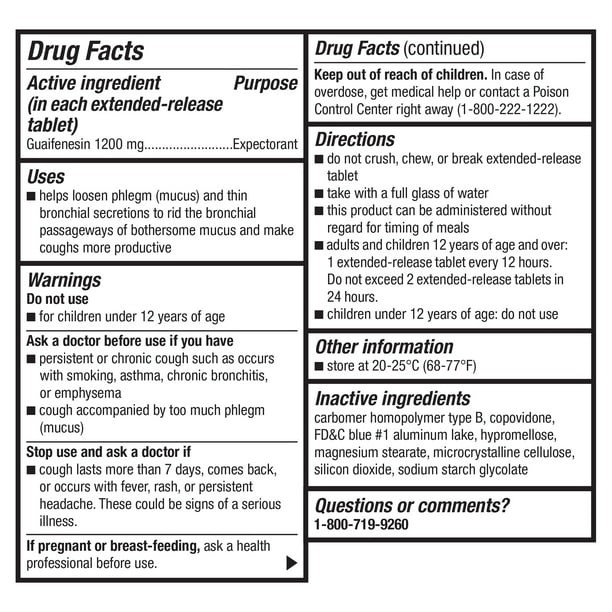 Equate Maximum Strength Chest Congestion and Mucus Relief 1200 mg, 14 Count