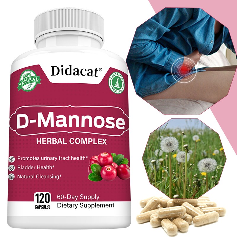D Mannose Capsules Urinary Tract Cleanse Promotes Bladder Health 120 Pills