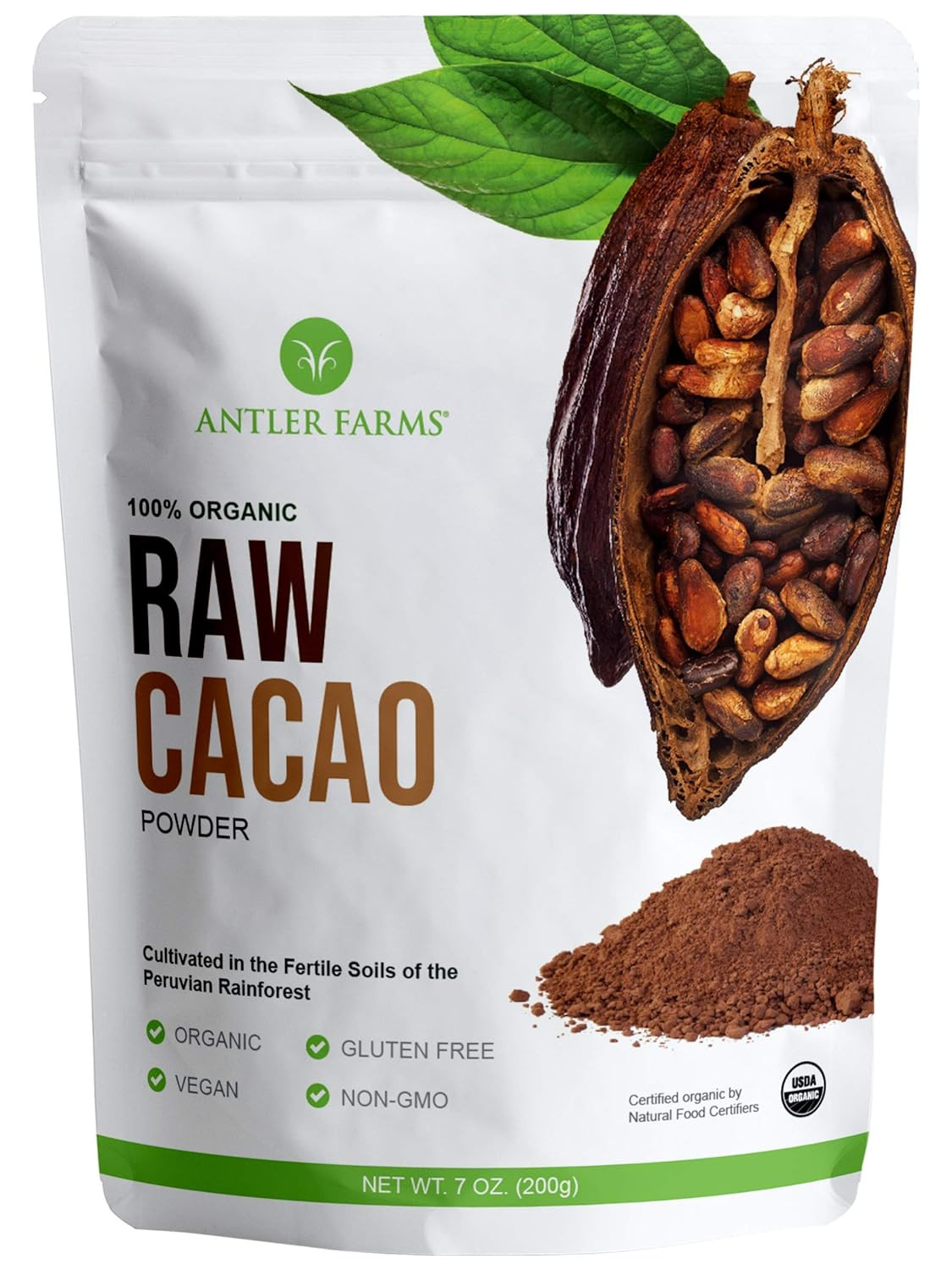 – 100% Pure Organic Raw Cacao Powder, 40 Servings, 200G – Vegan, Gluten Free, Cu
