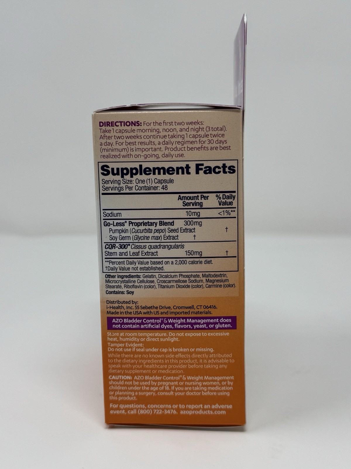 AZO Bladder Control Go-Less & Weight Management Supplement 48 Cap Exp 09/26