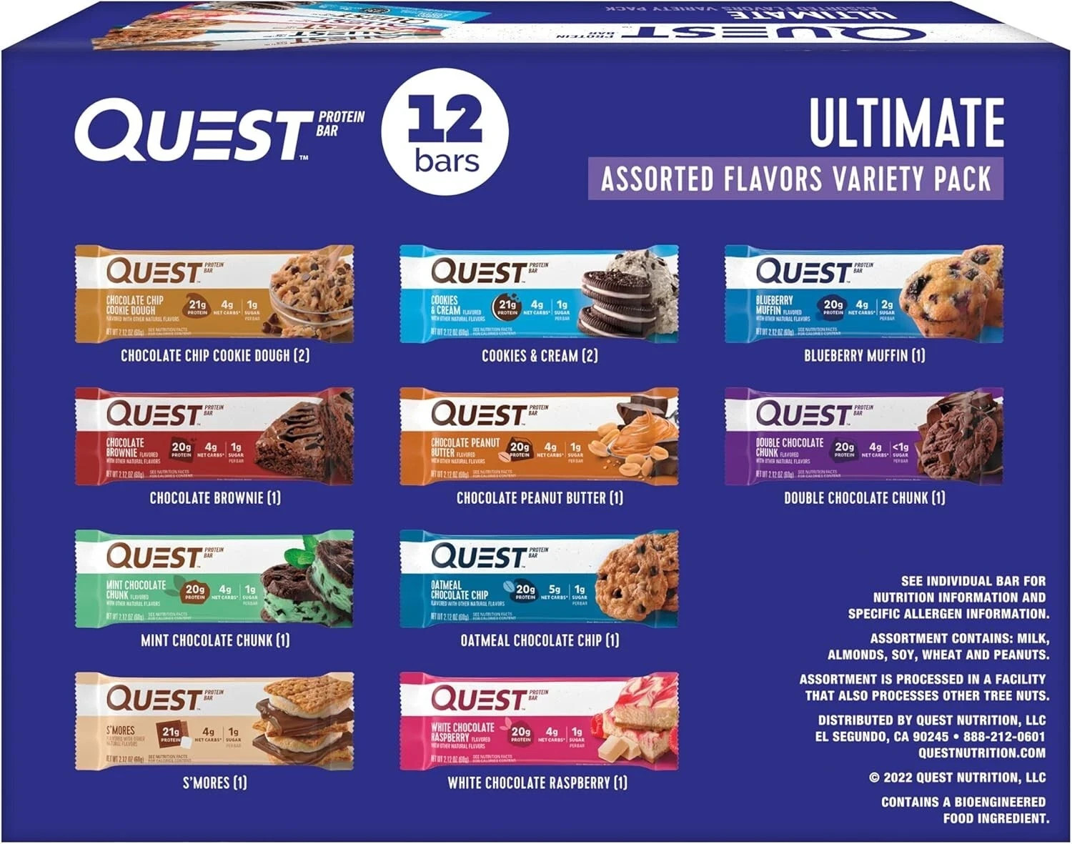 Quest Nutrition Ultimate Variety Pack Protein Bars, High Protein, Low Carb, Keto