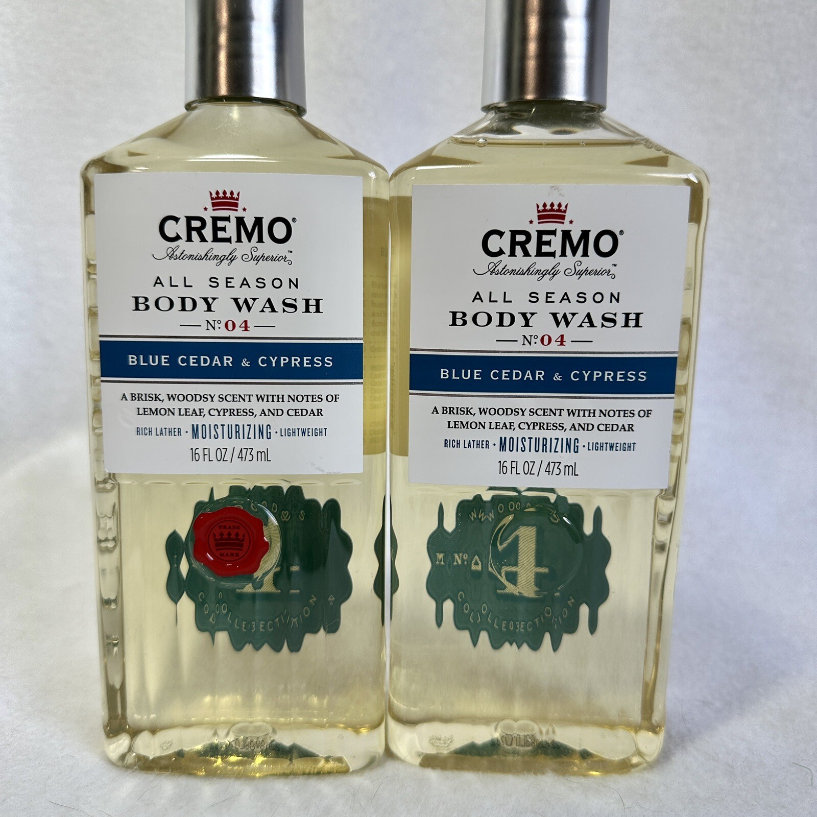 2 Cremo All Season Body Wash No 4 Blue Cedar & Cypress 16 fl oz New