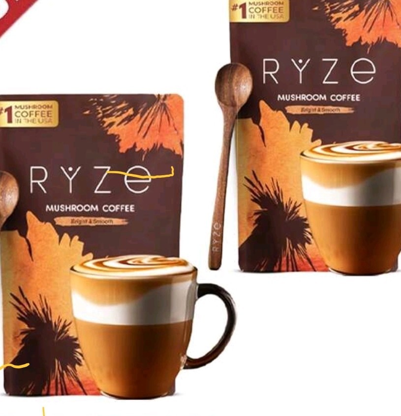 2 PackRYZE Mushroom Coffee USDA Organic with 6 AdaptogenicMushrooms and MCT Oil.
