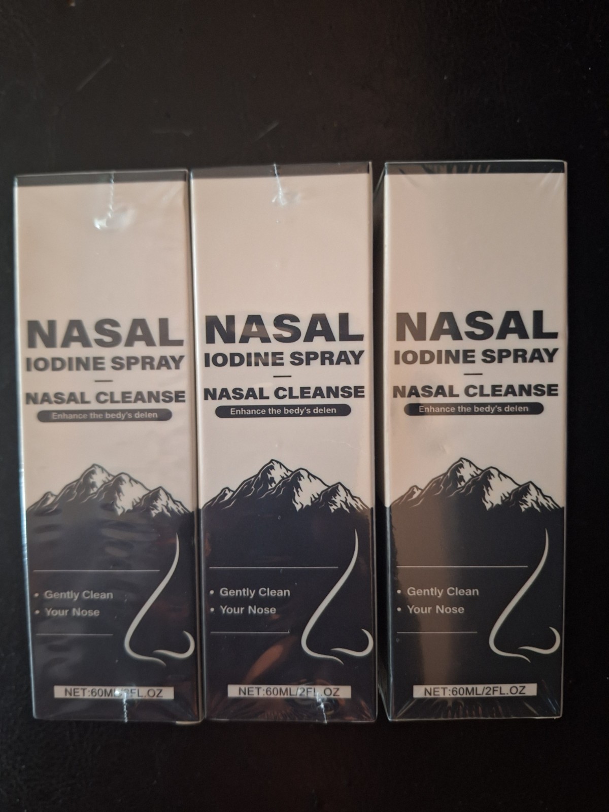 3 Bottles Nasomin® Iodine Nasal Spray – Cleanses & Refreshes Nasal Passages