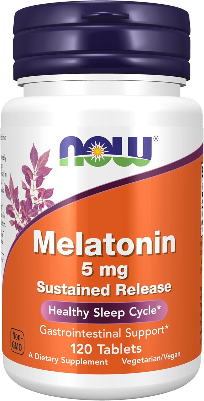 Supplements, Melatonin 5 Mg, Sustained Release, Formulated for a 4-Hour Relea…