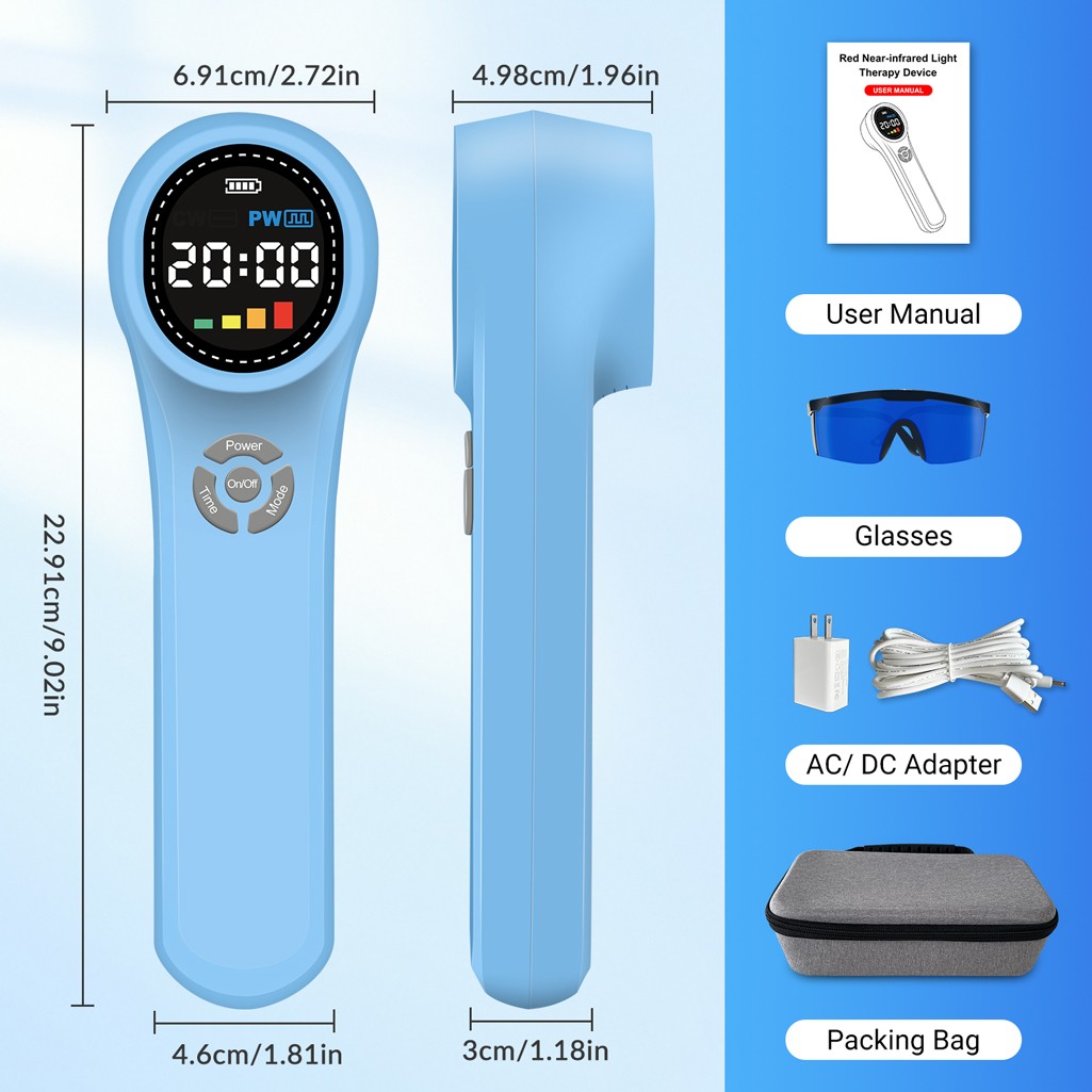Handheld 1760mW Red Light Therapy Device 660nm 810nm 980nm Joint Pain Back Knee