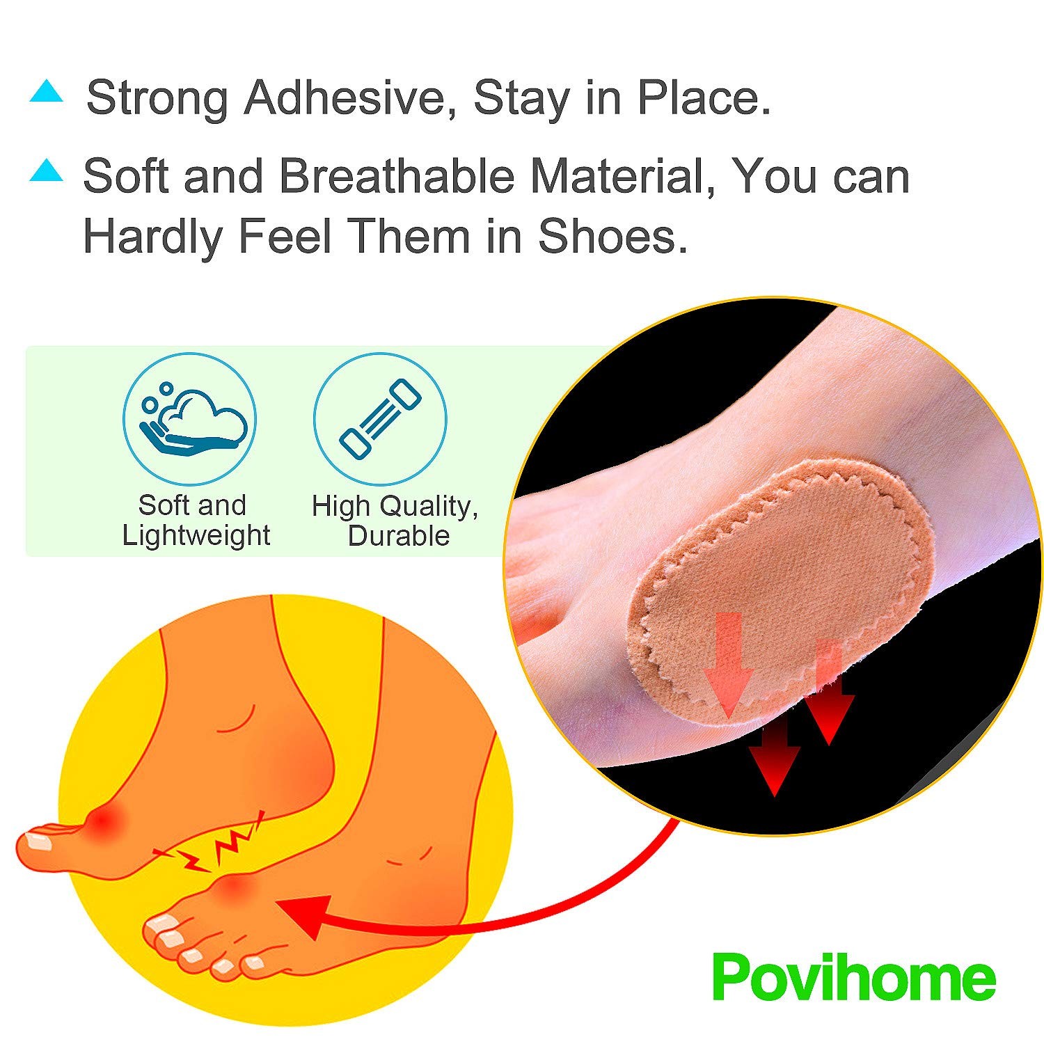30 Count Bunion Cushion Pads, Bunion Foot Protectors for Feet (Latex-), Stay …