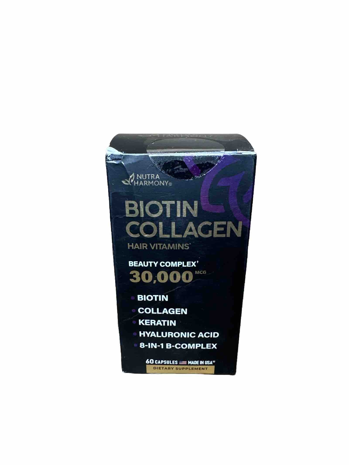 Nutra Harmony Biotin w/ Hyaluronic Acid, Collagen & Keratin – Hair Growth Pills