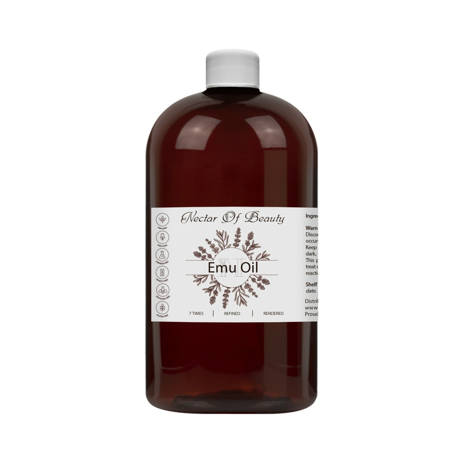 Emu oil Australia organic 7x Refined 100% Pure Top Grade A 16 oz Non Gmo Gluten