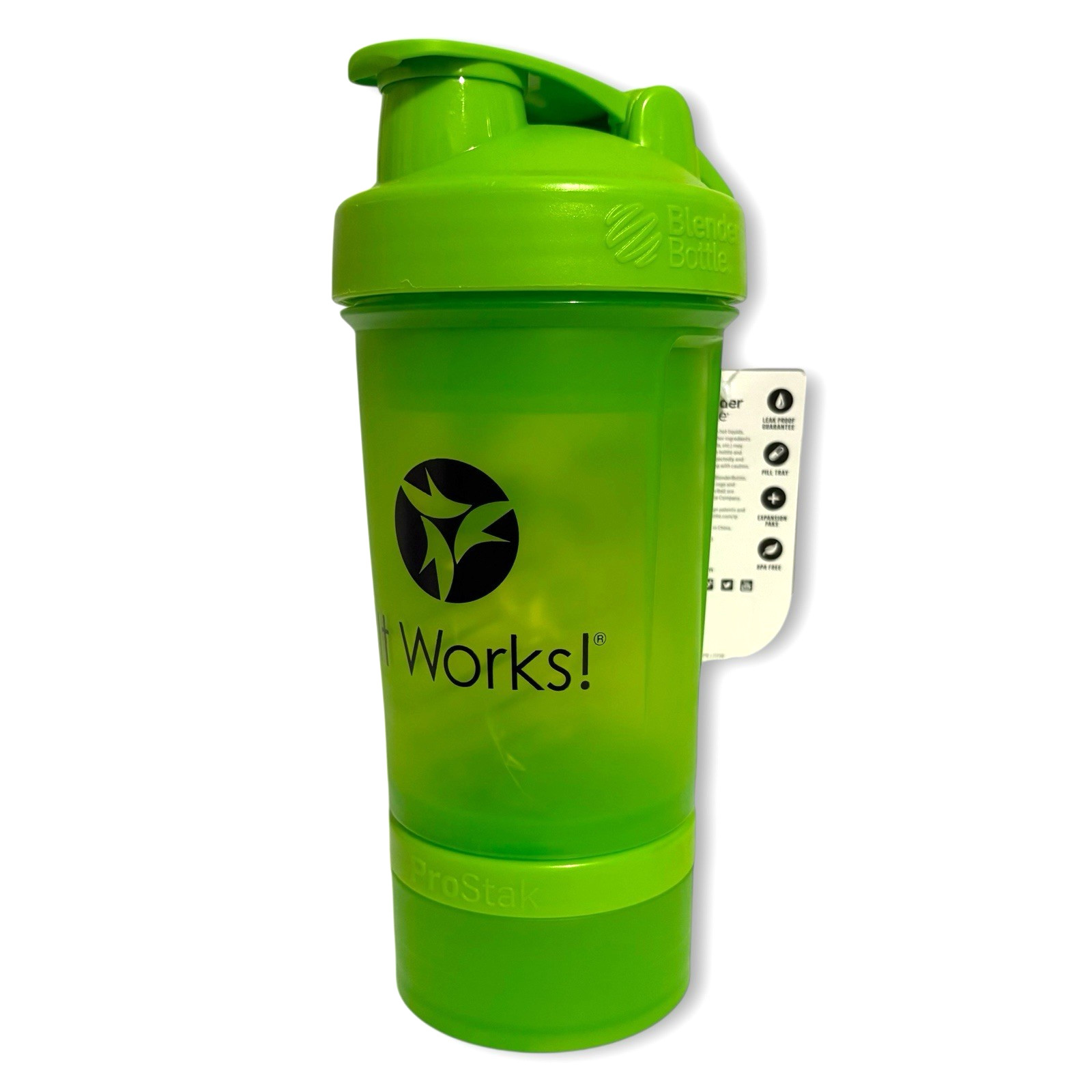 It Works ProStak Blender Bottle with Tray & Storage~BPA Free~16oz