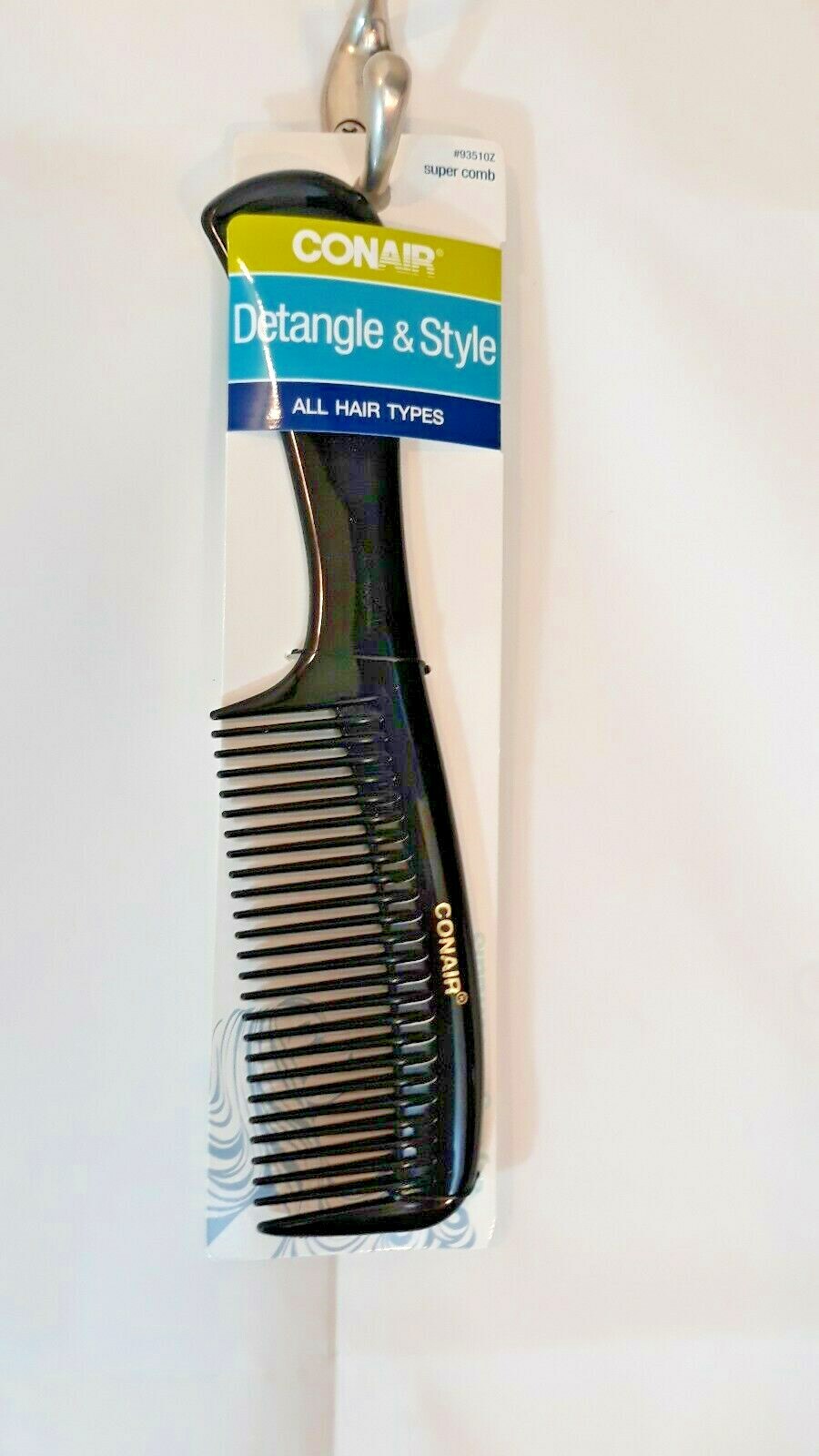 Conair detangle and style 8 3/4 super comb all hair types Black comb