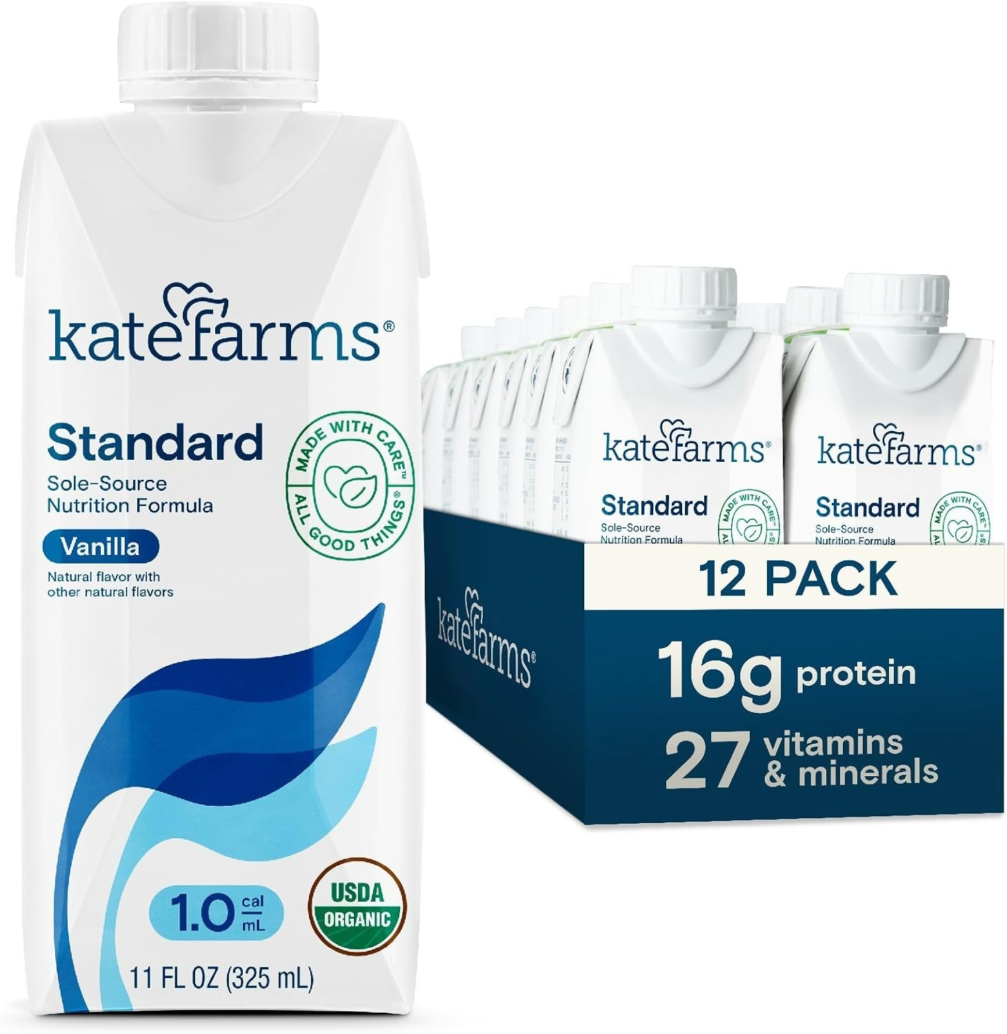 1 Case (12pk) Kate Farms Standard 1.0 Vanilla 11oz 12pk Case EXP May 2027