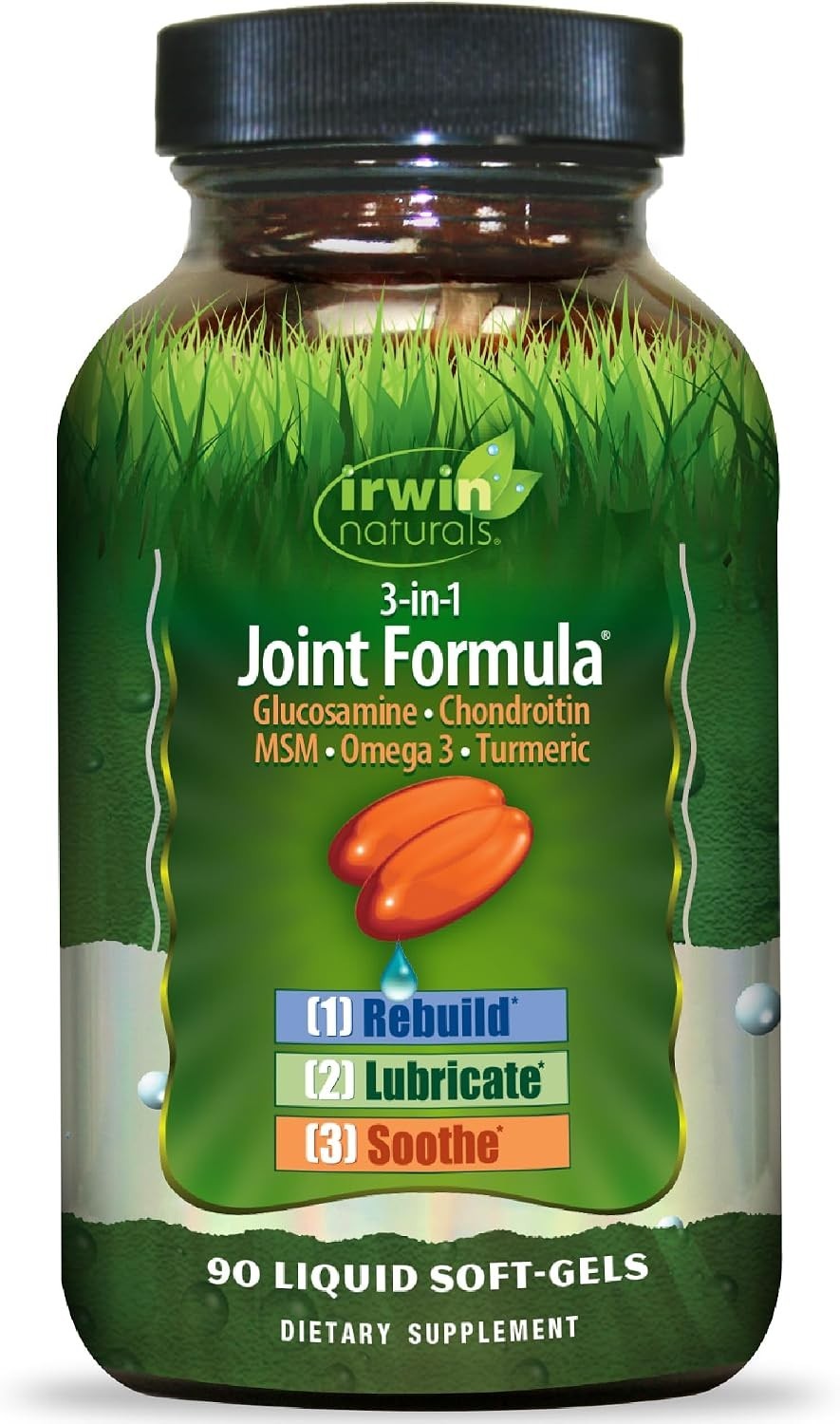 Natural Joint Formula with Glucosamine & Omega-3 – 90 Fast-Acting Soft-Gels