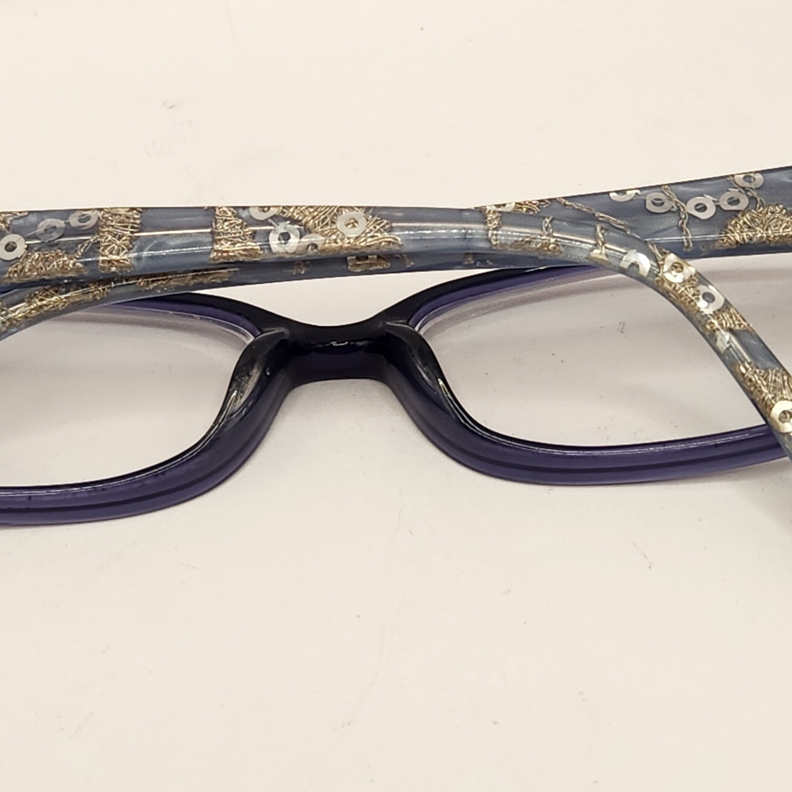BEBE FRAMES EYEGLASSES 135 Blue Bling Fancy Full Rim Decorative