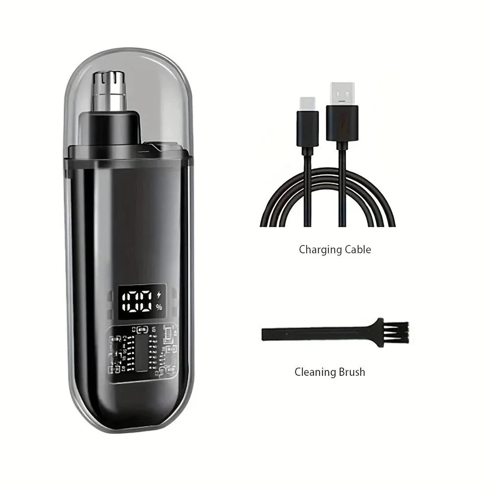 Nose Ear Hair Trimmer for Men – USB C Rechargeable Portable Fast Charge, Compact