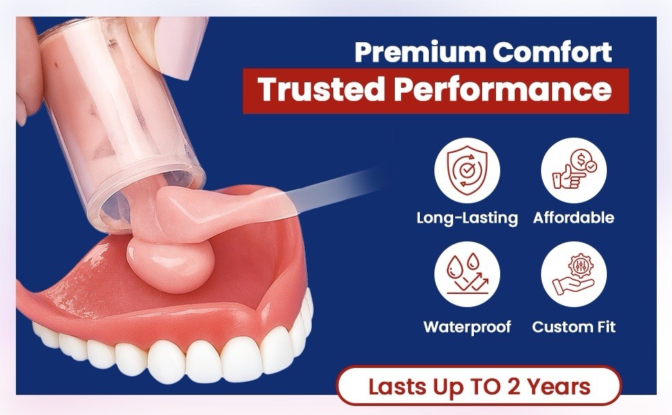 PERMA SOFT Denture Reline Kit | DENTURE RELINER KIT FOR UPPER AND LOWER DENTURE