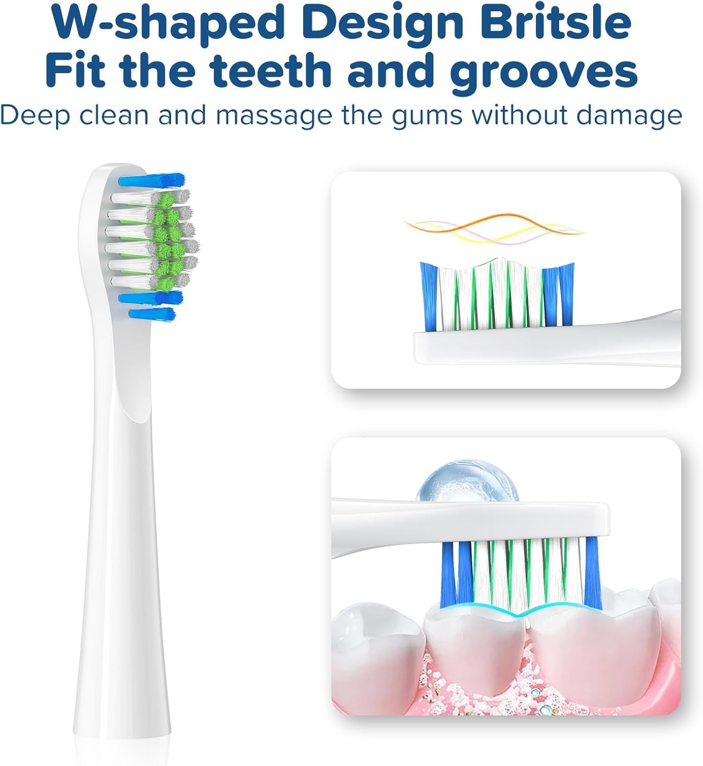 10 Pack Replacement Brush Heads Compatible with Bitvae D2 Electric Toothbrush