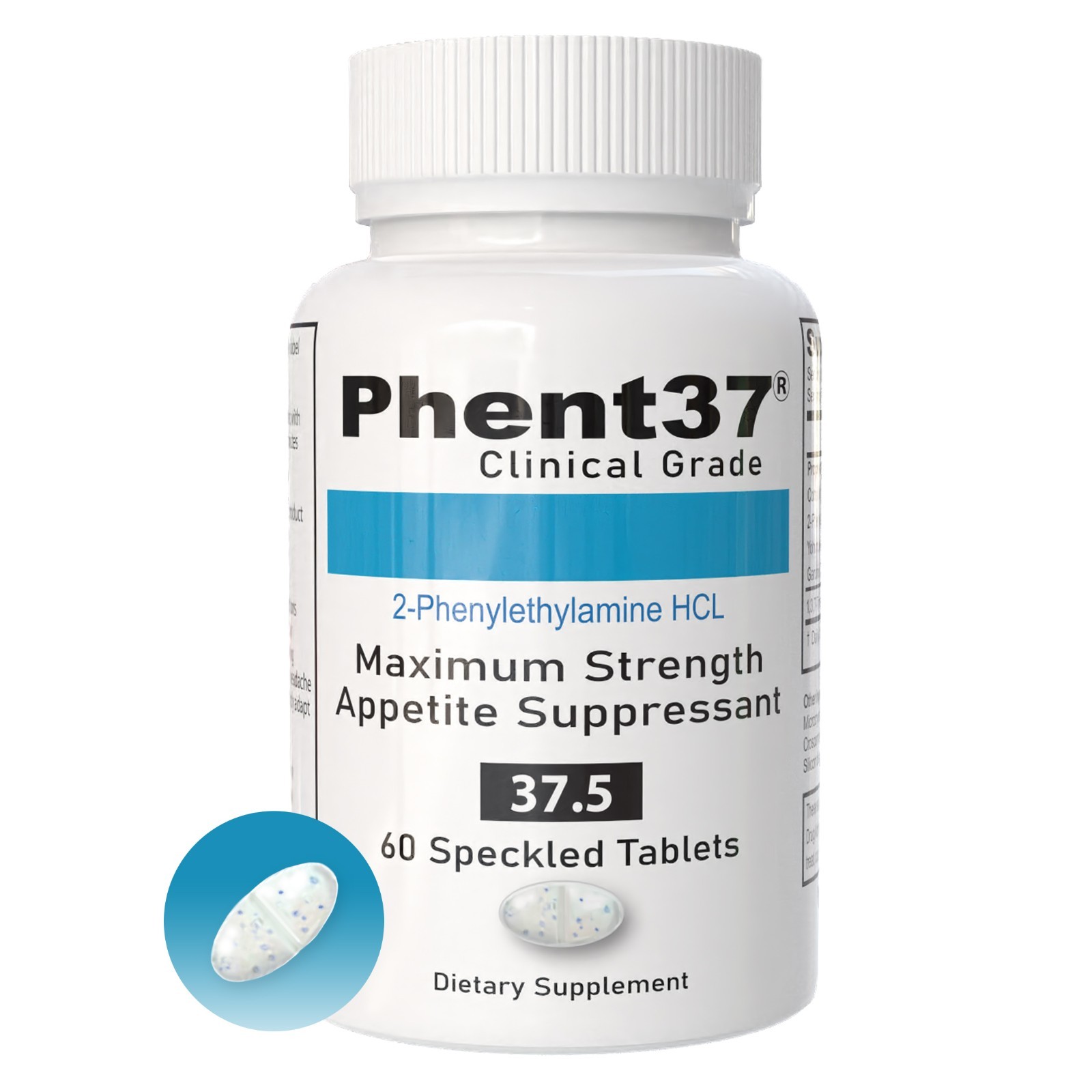 Phent37 – Appetite Suppressant 37.5 Diet Pill Speckled Tablet – Fast Working