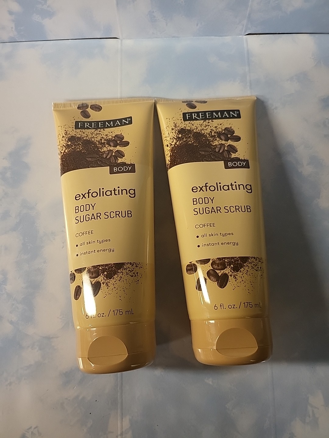 2 Lot Freeman Body Exfoliating Body Sugar Scrub Coffee 6 fl oz
