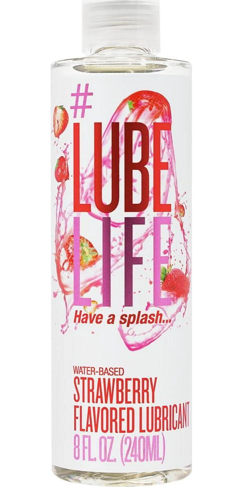 Lube Life Water-Based Strawberry Flavored Lubricant, Personal Lube For Men, And