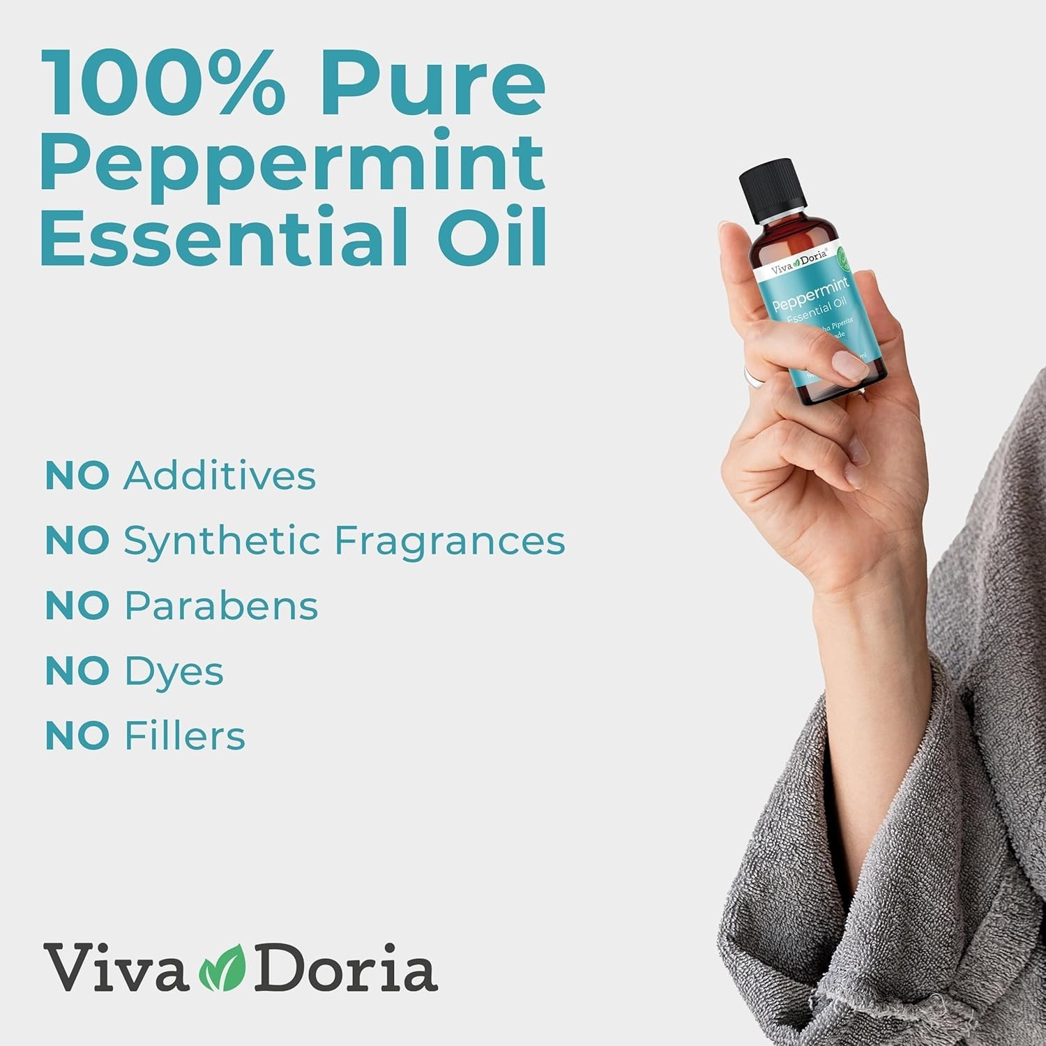Viva Doria 100% Pure Northwest Peppermint Oil, Food Grade, 1 Fl Oz (30 mL)
