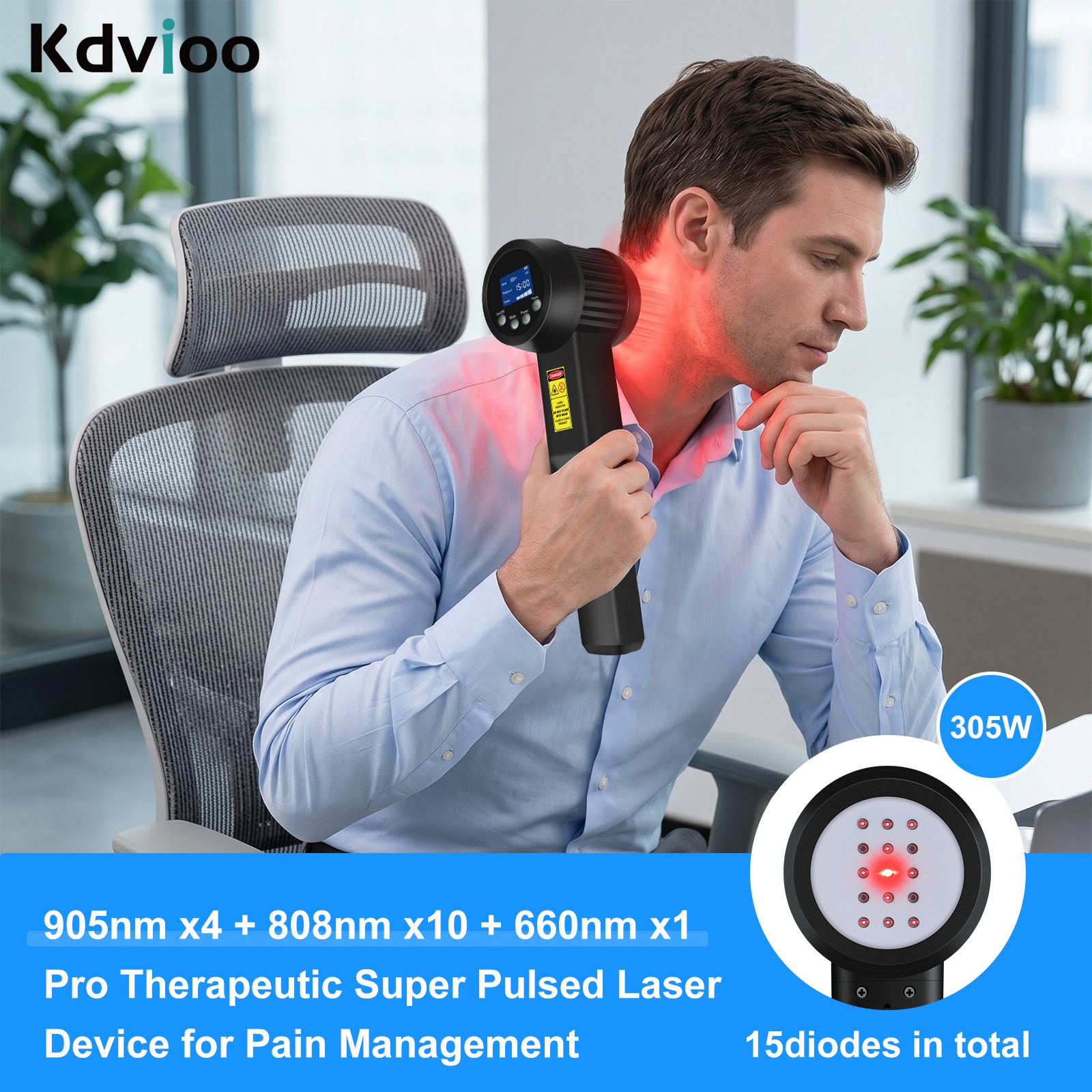 305W Laser Therapy 660/808/905nm Dual Modes for Pain Relief Clinic & Home Use
