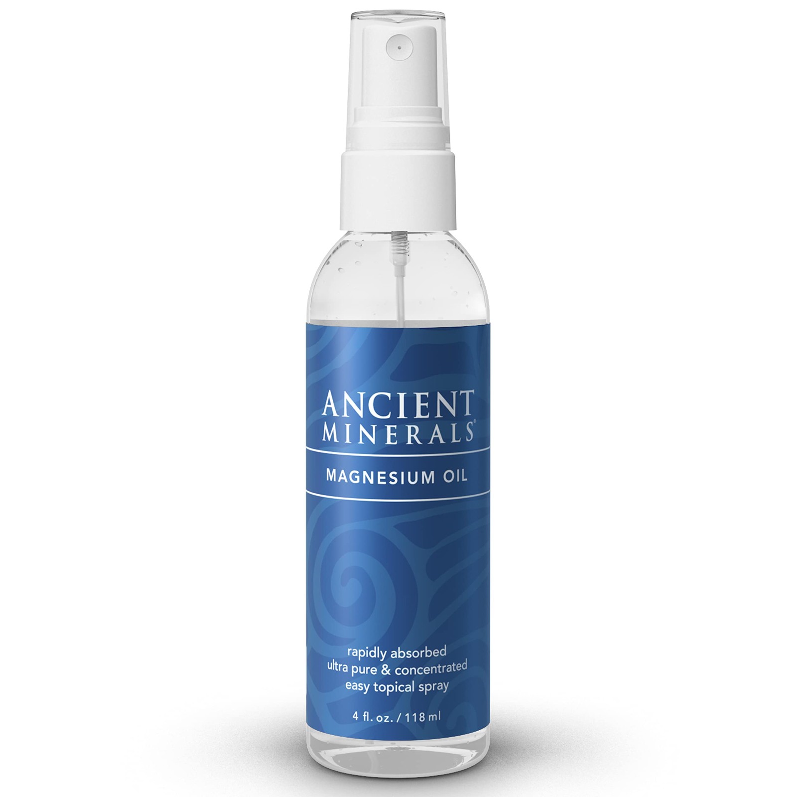 Ancient Minerals Magnesium Oil Spray Bottle of Pure 4 Fl Oz (Pack 1)